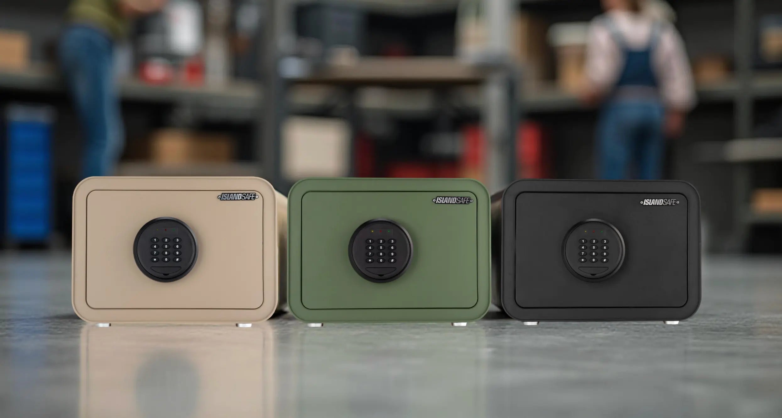 Delivery packages outside a modern home with compact safe for valuables protection