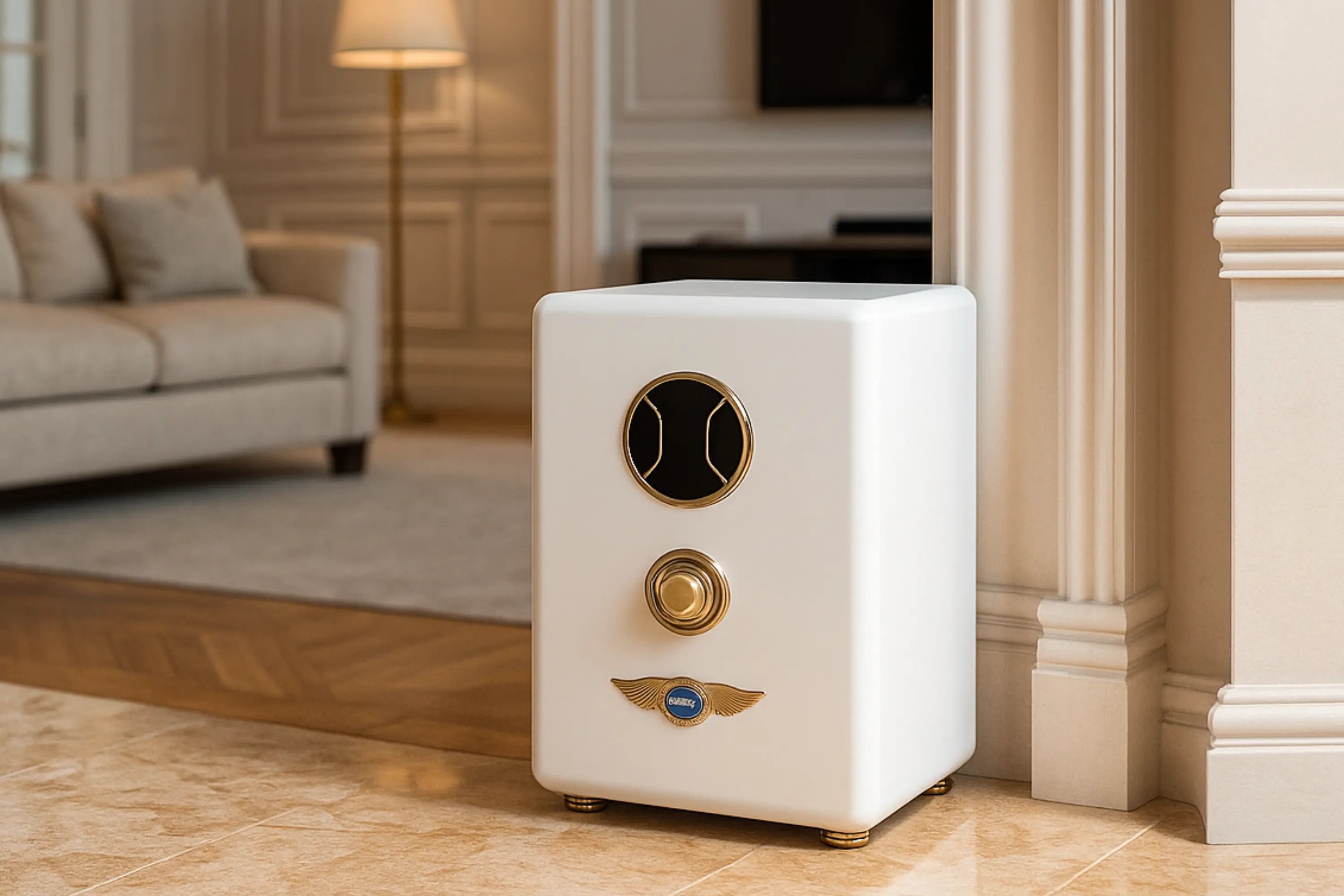Luxury home safe integrated into modern interior design with jewelry and valuables storage