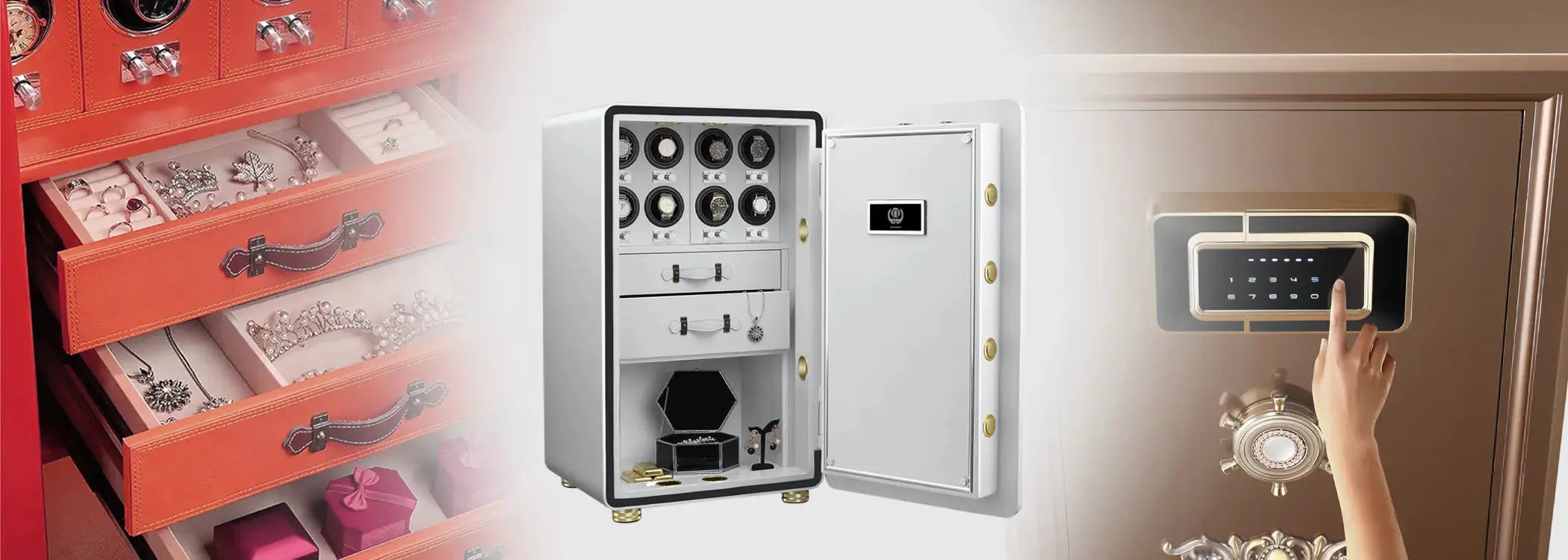 Luxury home safe protecting jewelry, watches, and valuables during summer travel season