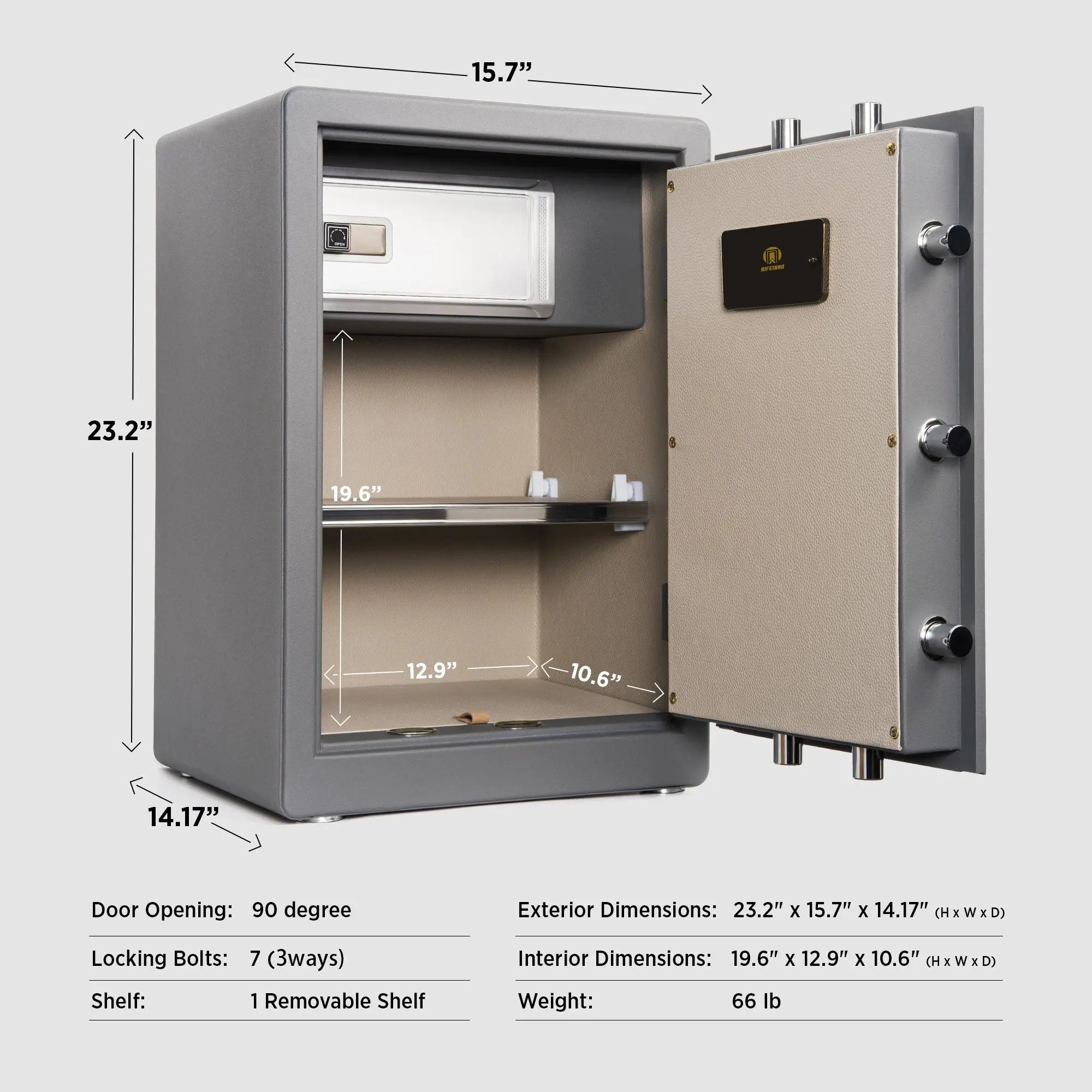 Human Size Safe EliteShield Large Biometric Safe - ISLANDSAFE| Home safes for