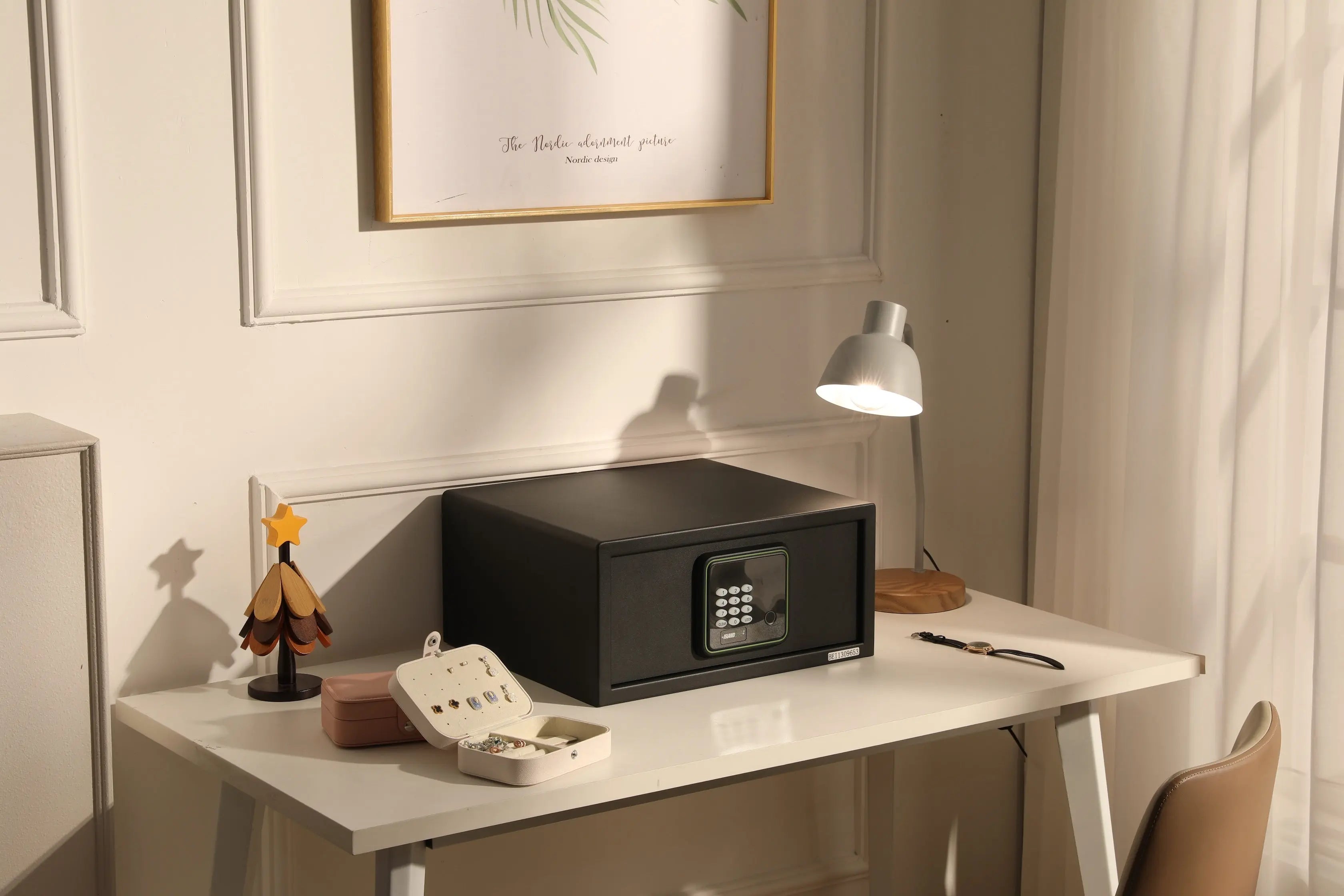 Hovia Hotel Safe Black Green Fingerprint